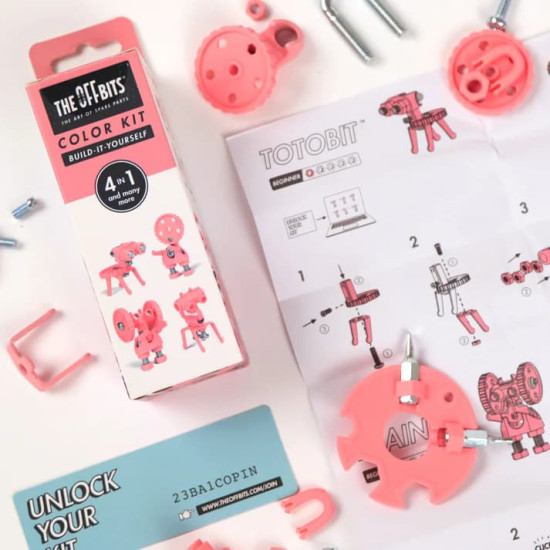 Color Kit Pink The OFFBITS - set de construit cu șuruburi și piulițe Color Kit Pink The OFFBITS - set de construit cu șuruburi și piulițe