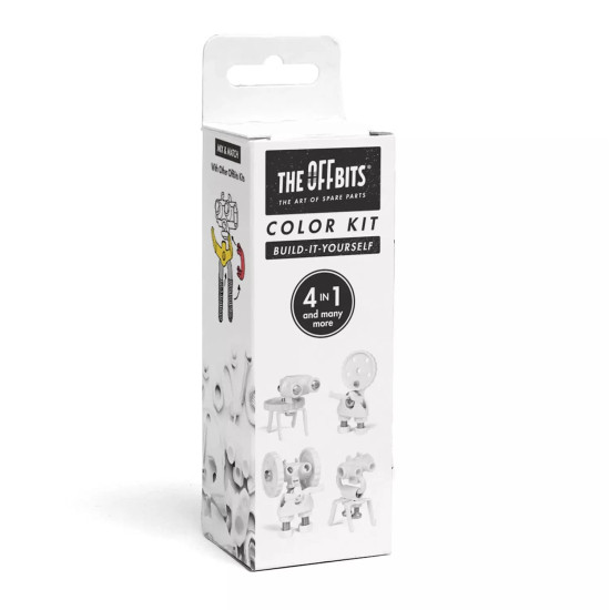 Color Kit White The OFFBITS - set creativ monocrom de construit cu șuruburi și piulițe Color Kit White The OFFBITS - set creativ monocrom de construit cu șuruburi și piulițe