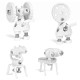 Color Kit White The OFFBITS - set creativ monocrom de construit cu șuruburi și piulițe Color Kit White The OFFBITS - set creativ monocrom de construit cu șuruburi și piulițe