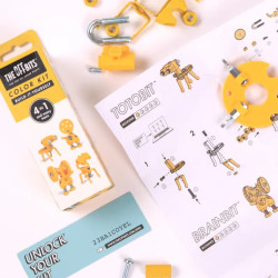 Color Kit Yellow The OFFBITS - set creativ monocrom de construit cu șuruburi și piulițe Color Kit Yellow The OFFBITS - set creativ monocrom de construit cu șuruburi și piulițe