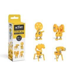 Color Kit Yellow The OFFBITS - set creativ monocrom de construit cu șuruburi și piulițe
