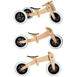 Bicicletă de echilibru Wishbone Design originală 3-în-1 (bicicletă din lemn fără pedale)