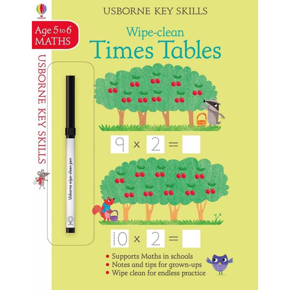 Wipe-clean Times Tables 5-6 years - Usborne Key Skills