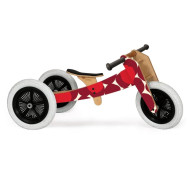 Bicicletă de echilibru Wishbone Design 3-în-1 Red (bicicletă din lemn fără pedale) Bicicletă de echilibru Wishbone Design 3-în-1 Red (bicicletă din lemn fără pedale)
