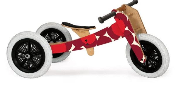 Bicicleta Echilibru Wishbone Design 3 In 1 Red Lemn Fara Pedale
