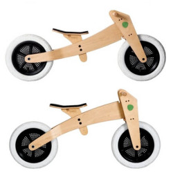Bicicletă de echilibru Wishbone Design originală 2-în-1 (bicicletă din lemn fără pedale, cu 2 roți) 