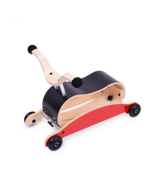 Wishbone Mini-Flip - antemergător / mașină de călărit / balansoar din lemn - Negru cu roșu