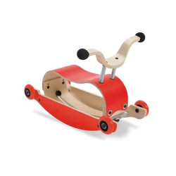 Wishbone Mini-Flip - antemergător / mașină de călărit / balansoar din lemn - Roșu