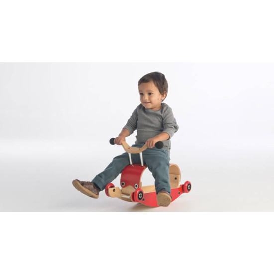Wishbone Mini-Flip - antemergător / mașină de călărit / balansoar din lemn - Roșu Wishbone Mini-Flip - antemergător / mașină de călărit / balansoar din lemn - Roșu